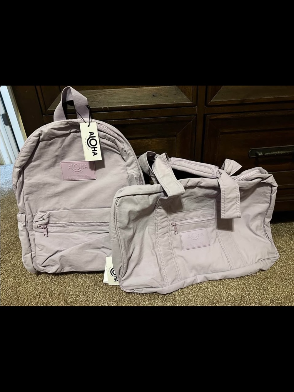 NWT Aloha Collection Weekender and Backpack Set in Lavender
